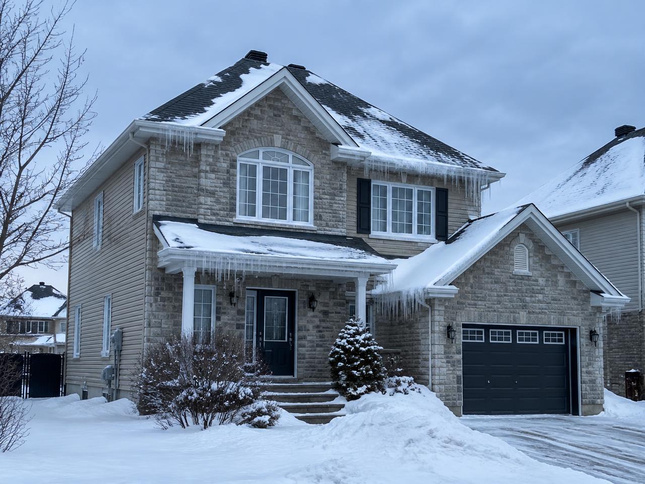 Maison québécoise en hiver